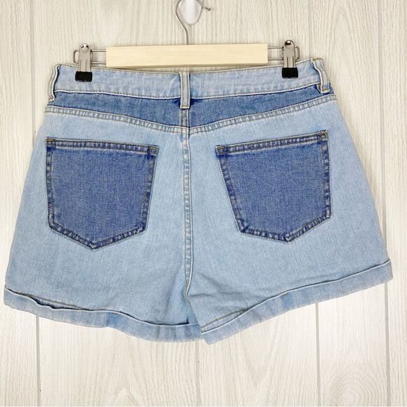 PacSun | High Rise Patch Work Denim Mom Shorts Size 29 - Picture 2 of 10